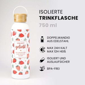 Isolierte Trinkflasche - "Von Gott geliebt"